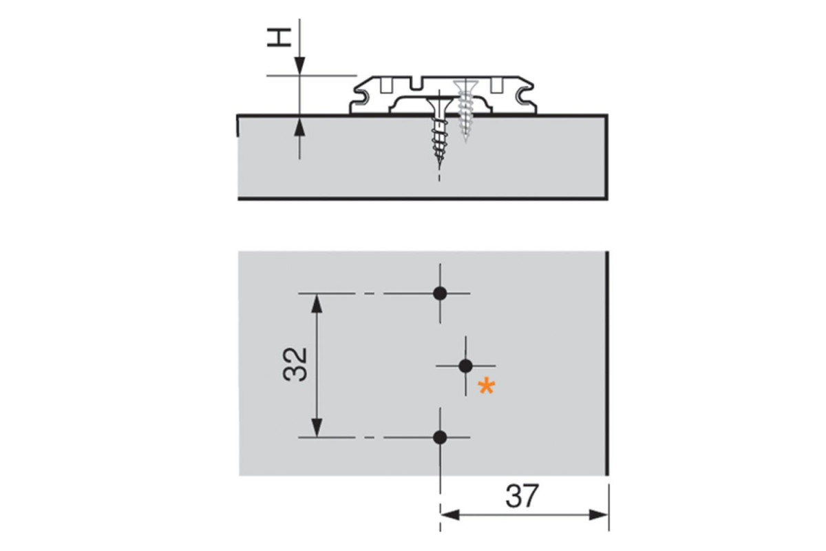 Placuta balama CLIP, in cruce, inaltare 3mm, 173H7130